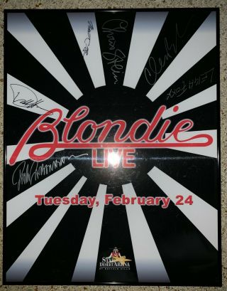 Blondie (debbie Harry),  Band Hand Signed Autographed Poster Jsa/loa