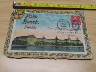George Washington 2 cent red stamp on post card booklet from Palm Beach Florida 2