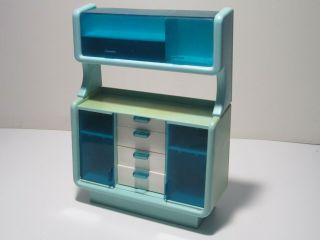 Vintage (70s) Barbie Dream House Blue China Hutch/cabinet