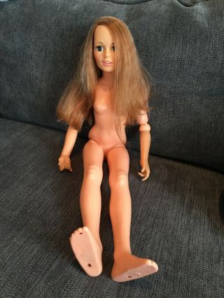 Vintage 1972 Ideal Doll Co.  Harmony Music Makin Doll 21” Long Red Hair Nude Doll