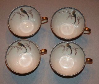 Set Of 4 Theodore Haviland Limoges " Paradise " Pattern Coffee Tea Cups 1920s