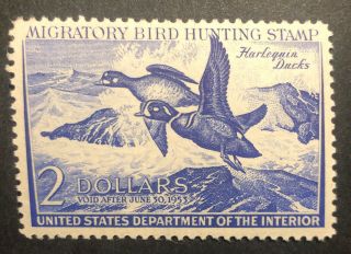 Tdstamps: Us Federal Duck Stamps Scott Rw19 Nh Og Tiny Gum Bend