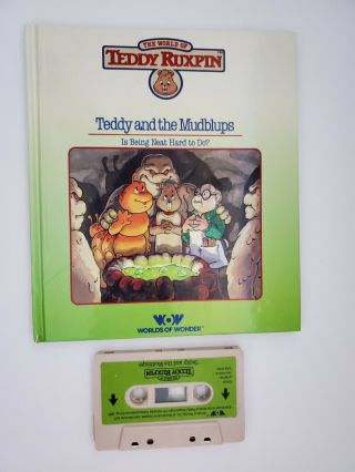 Vintage Teddy Ruxpin Teddy And The Mudblups Book And Cassette Tape Read Along