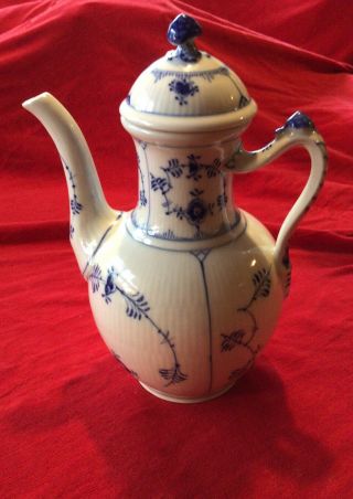 Royal Copenhagen Teapot With Blue Flowers On White,  Porcelain