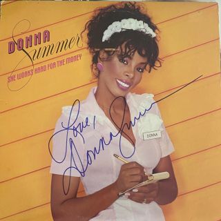 Donna Summer Signed Autographed Lp Album Vinyl She Hard For The Money