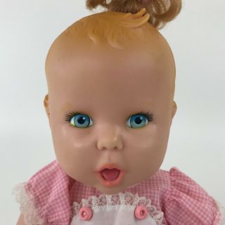 1994 Gerber Baby Doll Toy Biz Pink Gingham Shirt Socks Diaper Fixed Blue Eyes 2