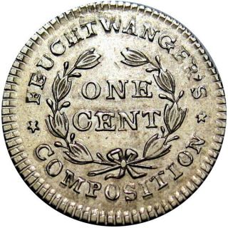 1837 York City Hard Times Token Feuchtwanger ' s One Cent HT - 268 6 - i 2