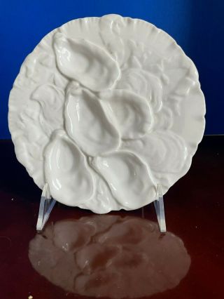 Haviland Limoges Turkey Oyster Plate Unusual Pure White -