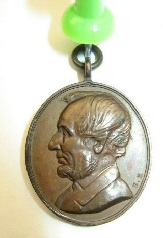 1865 Abraham Lincoln Martyr To Liberty Medal,  Copper,  Designed By Hugues Bovy