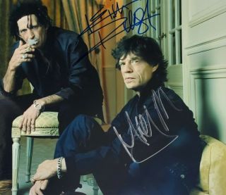 Mick Jagger & Keith Richards Signed Autograph Photo " The Rolling Stones " 8x10