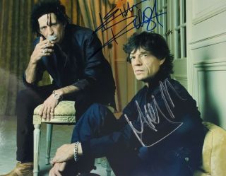 MICK JAGGER & KEITH RICHARDS SIGNED AUTOGRAPH PHOTO 