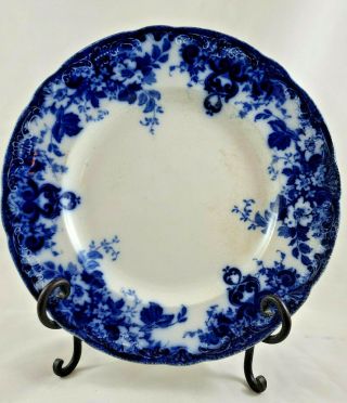 Alfred Meakin Ltd England " Richmond " Royal Semi - Porcelain Flow Blue Plate