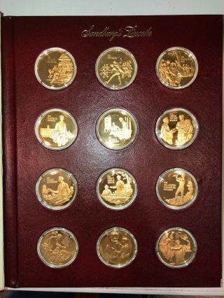 Franklin - Sandburg ' s Lincoln - 24k over Sterling Silver Set of 24 coins 5