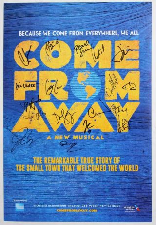 Come From Away Full Broadway Cast Jenn Colella,  Sharon Wheatley Signed Poster