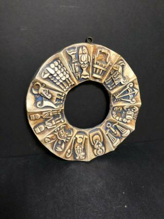 Rare Mid Century 1950 Ceramic Zodiac Wheel Plaque Beit Ha Yoster Weishoff Israel