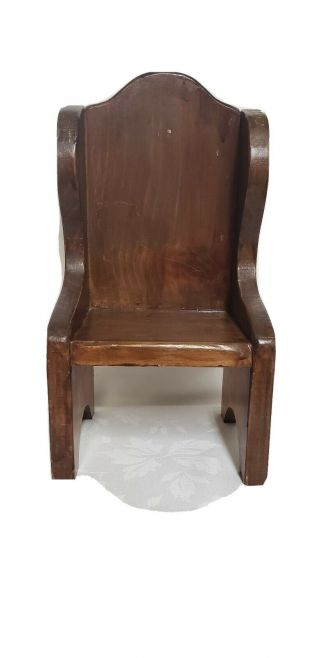 Vintage Solid Wood Doll Chair 13 " High,  7 " Wide And 5 1/2 " Deep