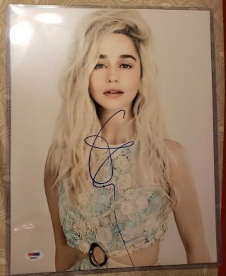 Emilia Clarke Signed Autograph,  Game Of Thrones,  Sexy 11x14,  Psa Dna