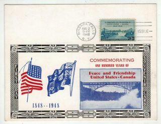 Ps C42 Sanders Souvenir Card Fdc 961 Usa - Canada Friendship Niagara Falls Ny