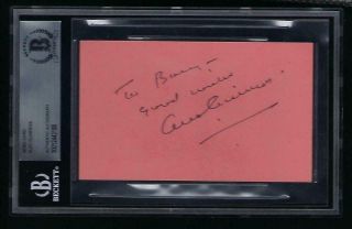 Sir Alec Guinness (d.  2000) Signed 3x5 Index Card Star Wars Actor Bas