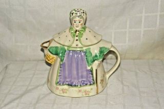 Pristine Shawnee Granny Ann Tea Pot Purple Apron Near Perfect