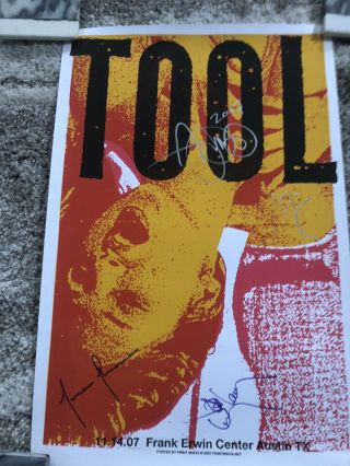 2007 Tool Band Signed Autographed Tx Concert Poster Printmafia