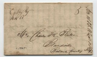 1848 Cadiz Ky Manuscript Stampless Folded Letter To Blandville [5807.  12]