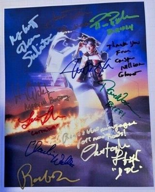 Back To The Future Photo Signed By The Complete Cast Michael J Fox Crispin Auto