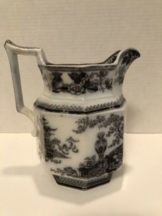 Antique Ironstone Mulberry Pitcher W.  Adams & Sons 1850’s