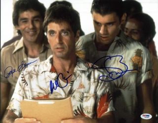 Al Pacino,  Steven Bauer & Pepe Serna Signed 11x14 Scarface Photo Psa/dna W00889