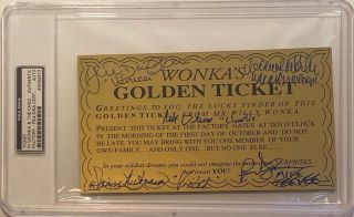 Willy Wonka All Kids Signed Golden Ticket Slabbed Psa 84062672
