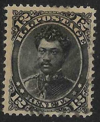 2v0689 Scott H36 Us Hawaii Possession Stamp 1875 12c King Laleiohoku