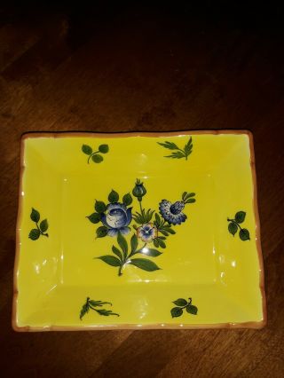 Este Ceramiche Tiffany & Co.  Small Tray/dish Blue Yellow Blue Floral Italy
