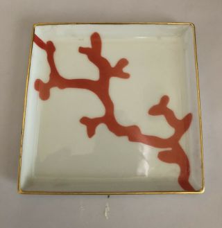 Raynaud Limoges France Cristobal Coral Alberto Pinto Square Tray