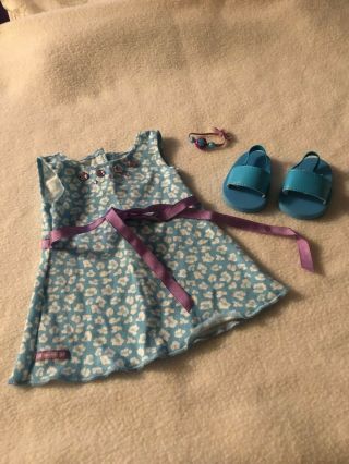 American Girl 18 " Doll Teal Rhineston Dress Sandels Bracelet In - Store Exclusive