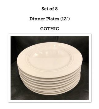 Vintage Homer Laughlin 12 " Dinner Plates Gothic Set Of 8