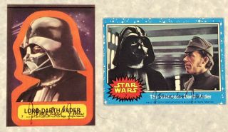 1977 Topps Star Wars Darth Vader 7 Card & Sticker Signed James Earl Jones Auto
