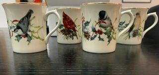 Lenox Winter Greetings Set Of Four Bird Mugs Fine China - Absolutely