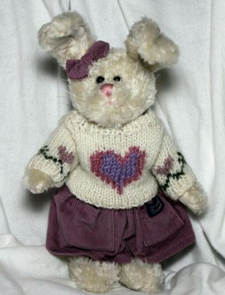 Boyds Bears Bunny Rabbit Girl Bearwear Dress Jumper & Heart Sweater 12 " Easter