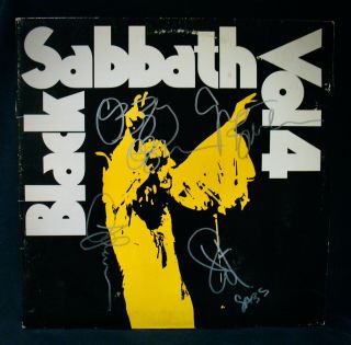 Black Sabbath Autographed Volume 4 Album By Tony,  Bill,  Geezer & Ozzy Osbourne