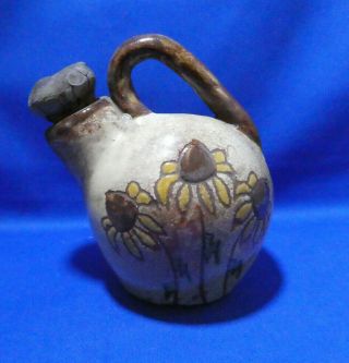 Vintage " Brown County Pottery " Decorated Jug,  Indiana 1930 