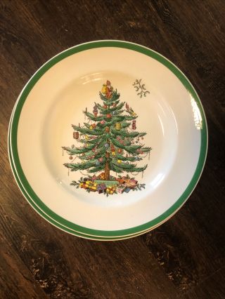 Set Of 6 Spode Christmas Tree England China 10.  5 " Dinner Plates S3324