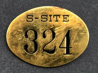 Wwii S - Site Brass Badge Top Secret Los Alamos Manhattan Project Atomic Bomb Rare