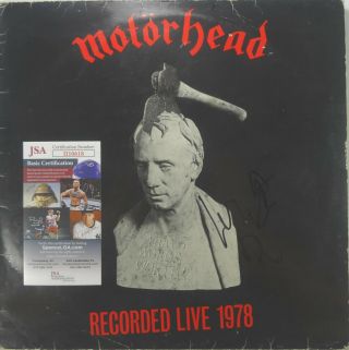 Signed Motorhead Lemmy Kilmister Autographed Live Lp Certified Jsa Iii10618