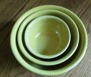 Vintage Shawnee Pottery Yellow Corn King 3 Piece Bowl Set Mixing Serving Cooking