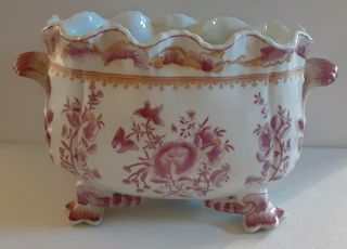 Juwc Vintage United Wilson 1897 Pink And Cream Porcelain Footed Planter