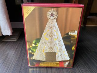 Lenox For The Holidays Florentine & Pearl Jeweled Lighted Tree Music Box