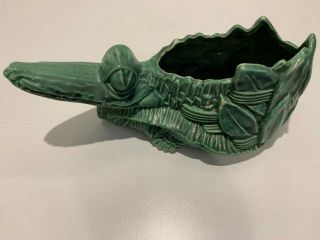 Vintage Mccoy Art Pottery Large Alligator Planter Flower Pot Vase Figure Fine