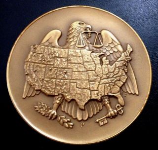 U.  S.  / Dept Of Treasury Philadelphia Opening 1969 3 " Bronze Medal M94