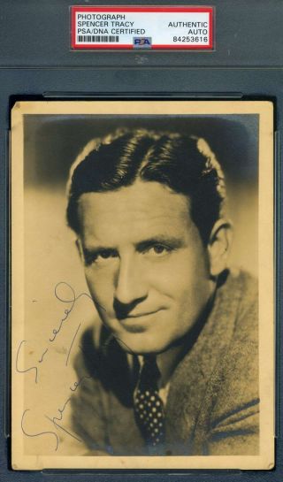 Spencer Tracy Psa Dna Signed Vintage 5x7 Photo Autograph