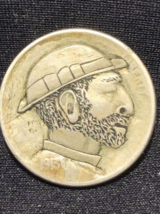 Vintage 1913 Hand Carved Hobo Nickel Choice Piece